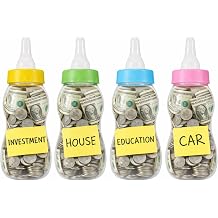 Milk Bottle-Shaped Coin Bank, PVC Savings Money Box with Screw Cap, Decorative Desktop Storage Container, Reusable Coin Holder for Home Office Shelf Decor Assorted Colors, Party-Pack 50ct
