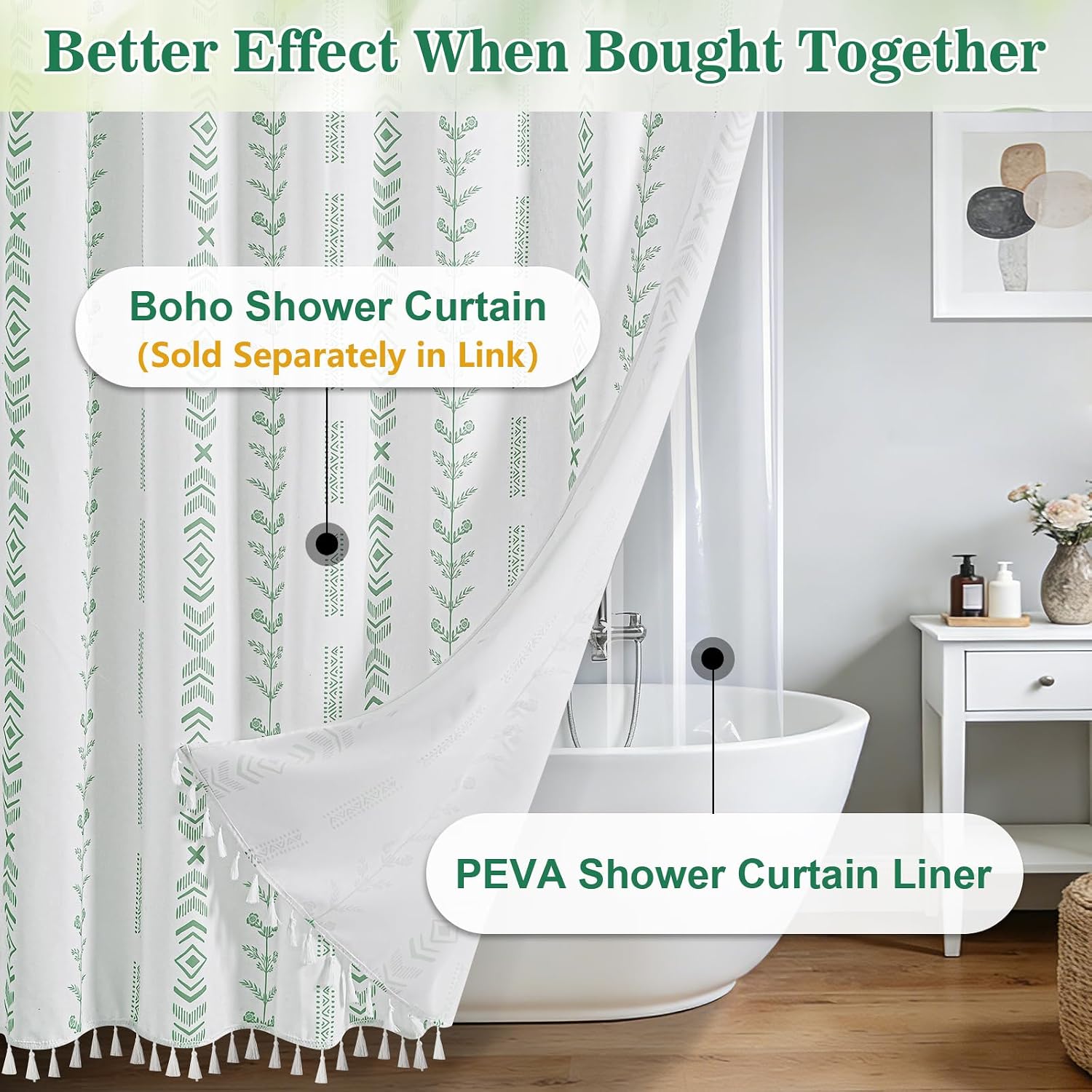 Yinhua Clear Shower Curtain Liner 72x72 Waterproof Plastic Shower Curtains for Bathroom, Bathtub, Odorless PEVA Bathroom Curtain with 12 Plastic Hooks and 3 Magnets