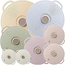 GUANCI Silicone Lids for Bowl 8 Pack, Microwave Splatter Cover with 6 Sizes Reusable Heat Resistant Lids Fits Cups, Bowls, Plates, Pots, Pans, Skillets, Stove Top, Oven, Fridge Dishwasher Safe