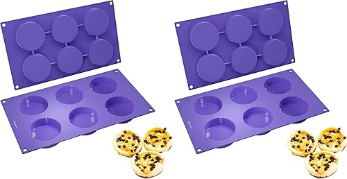 Miniatura 7 de Bakerpan Moldes de silicona antiadherentes para magdalenas, juego de 2 mini sartenes para tartas de queso, molde para tartas Whoopie, molde para