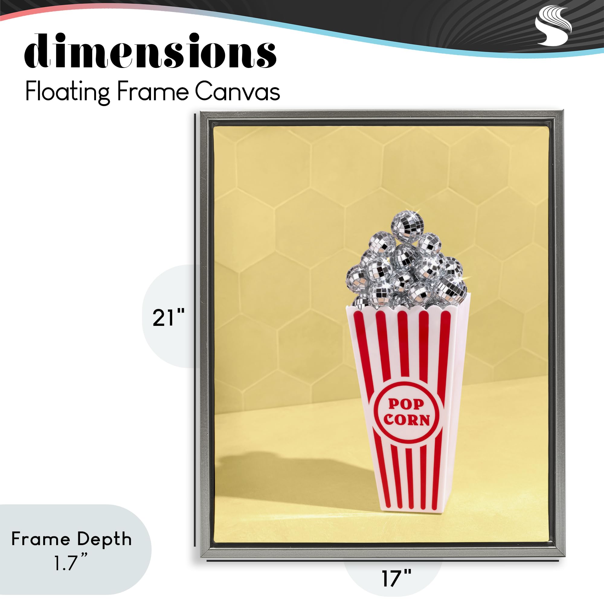 Discoteca Popcorn Movie Snack, 40,6 x 50,8 cm tela in cornice galleggiante