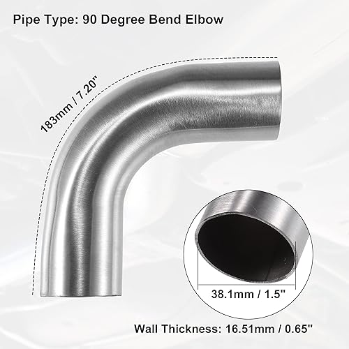 Miniatura 10 de X AUTOHAUX 1 unids OD 2 pulgadas 90 grados mandril curva codo SS304 acero inoxidable curva tubo tubo de escape codo tubo tono plateado