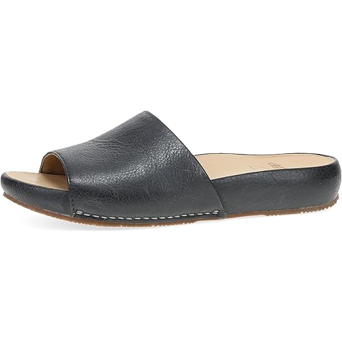 Dansko Women's Twyla Luxe Leather Slide Sandals — Minimalist Platform Slides with Cushioned Footbed, Breathable Leather Socklining & Durable Rubber Outsole