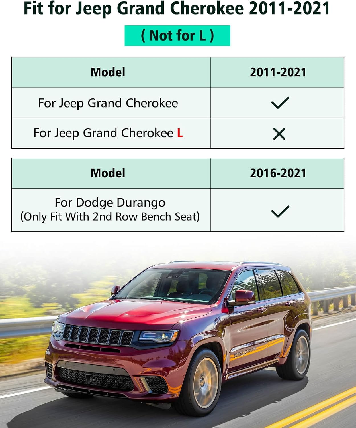 Floor Mats for Jeep Grand Cherokee: 2011-2021(Not for L), All Weather Floor Liners Car Accessories for Grand Cherokee 2021 2020 2019 2018 2017 2016 2015 2014 2013 2012 2011, 3PCS Lightweight Tough XPE