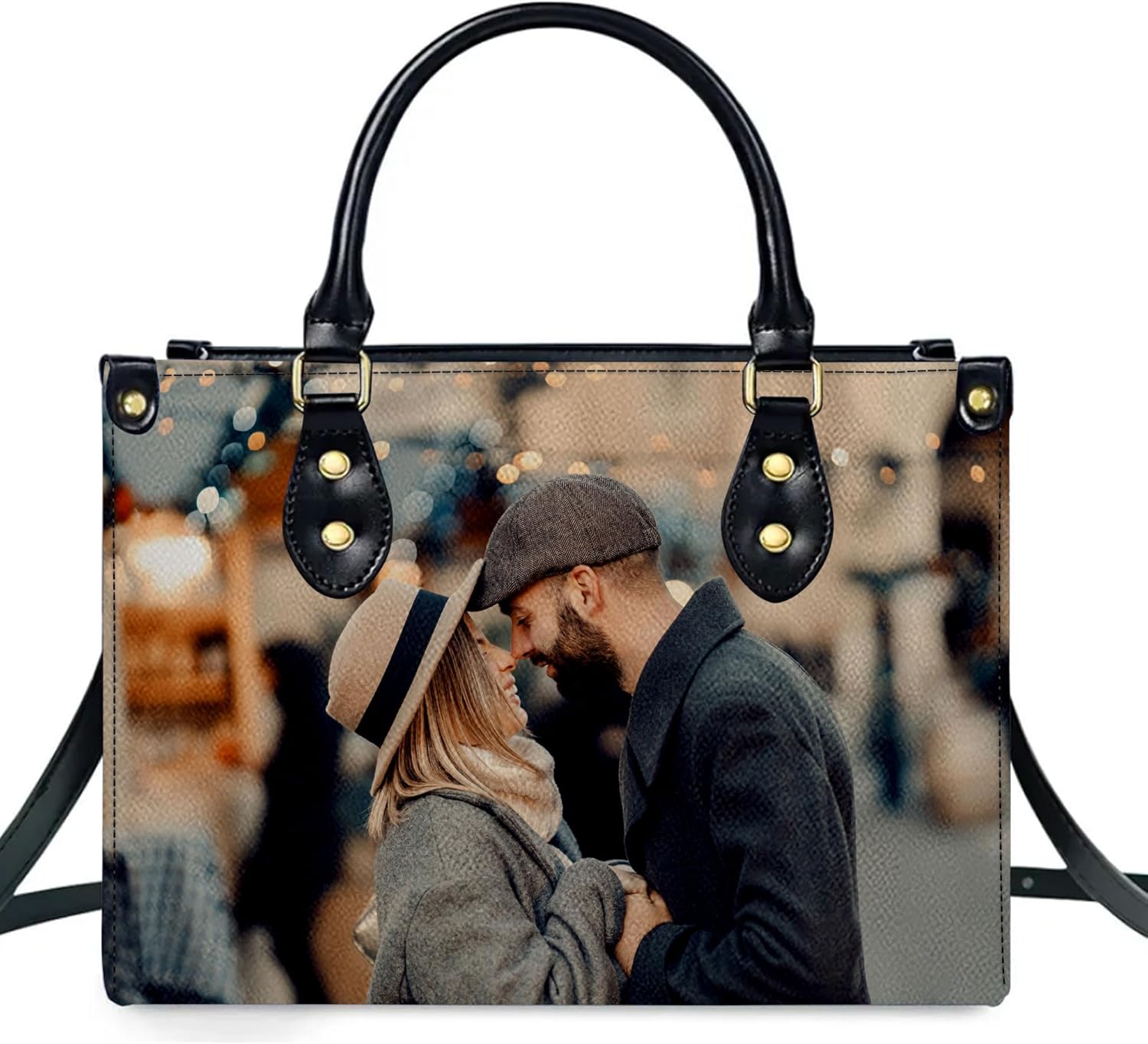 Personalized Handbags for Women, Add Your Photo/Text/Logo Purse Leather Bags, Valentines Gift for Her Girlfriend