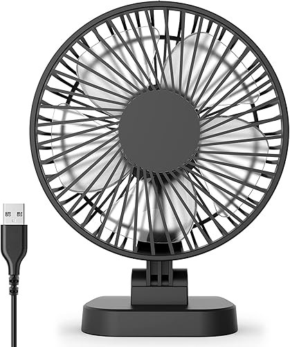 Miniatura 8 de Koonie Ventilador USB con clip, viento fuerte, ultra silencioso, pequeño ventilador de escritorio con abrazadera fuerte, ajustable de más de 360°, 3