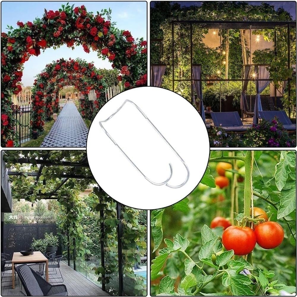 50 Fibbie Di Collegamento Per Traliccio Di Piante In Acciaio - Riusabili Per Canne Di Bambù, Tetto, Giardino E Balcone (11mm, Argento)
