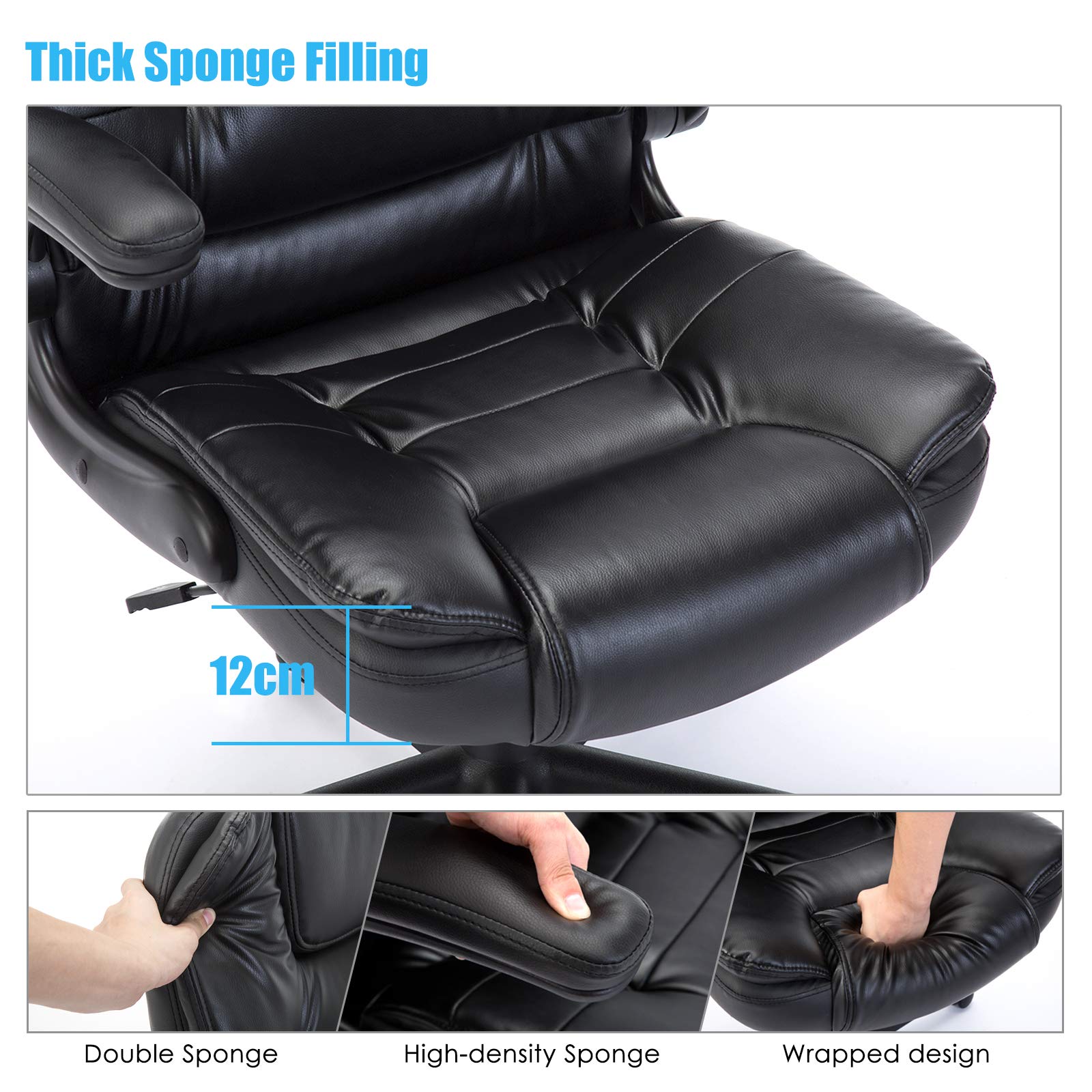 IntimaTe WM Heart HighBack Executive Office Chair, Faux Leather Large