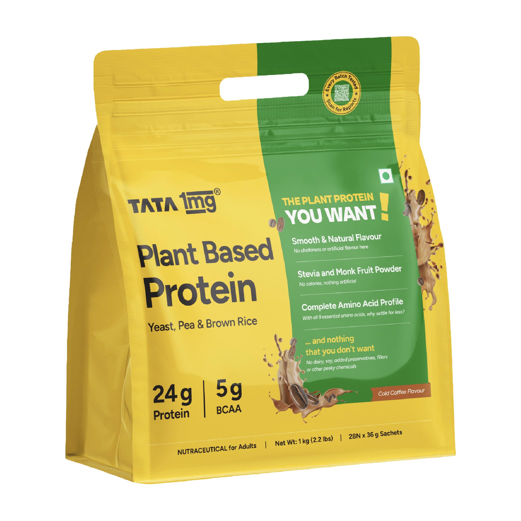 Tata 1mg Plant Protein – Hazelnut & Chocolate | 24g Protein | No Added Refined Sugar | 1kg — Amazon image 11