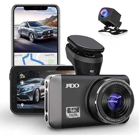 Amazon Co Jp Jado ドライブレコーダー 4k 前後カメラ 前4k 後1080p 前後同時表示 録画 W Ifi Gps搭載 Wdr機能 超鮮明夜間撮影 Sony Imx335 Cmosセンサー 電波干渉対策済 Led信号機対応 170 広角 24時間駐車監視 ループ録画 32gb Sdカード付属 操作簡単 防水バック