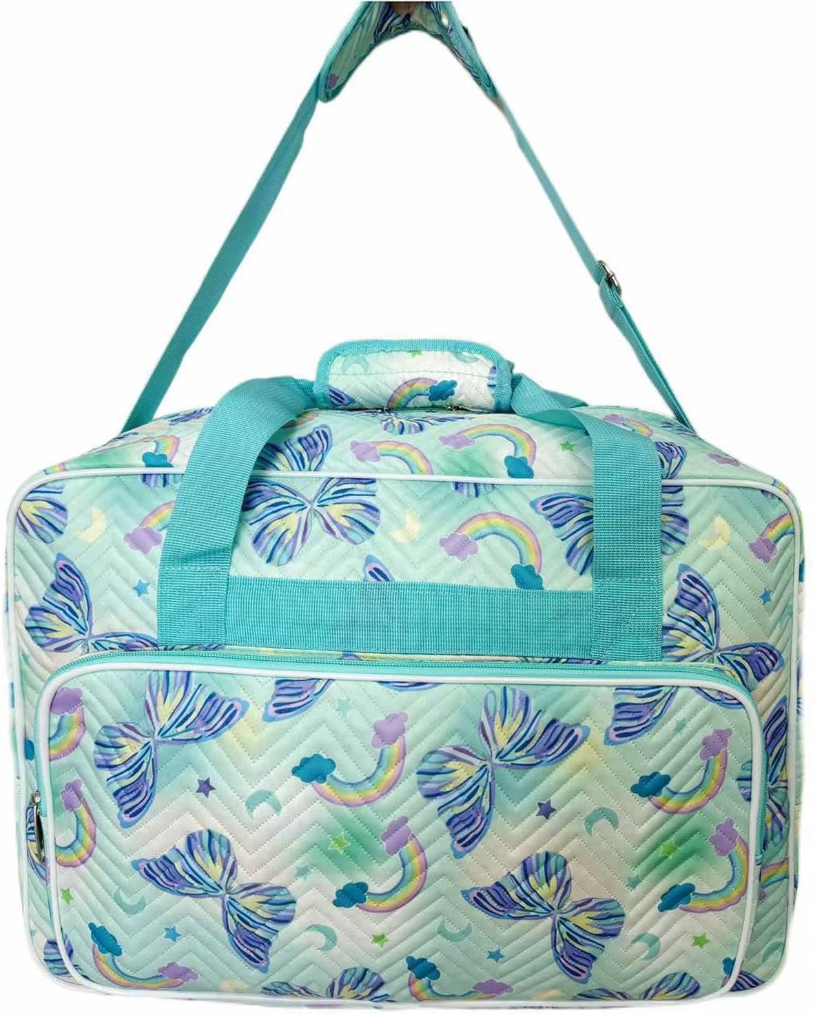 大容量 ミシン収納バッグ ハンドルケース付き キャリーケース 大容量収納, バタフライフラワー, One Size
