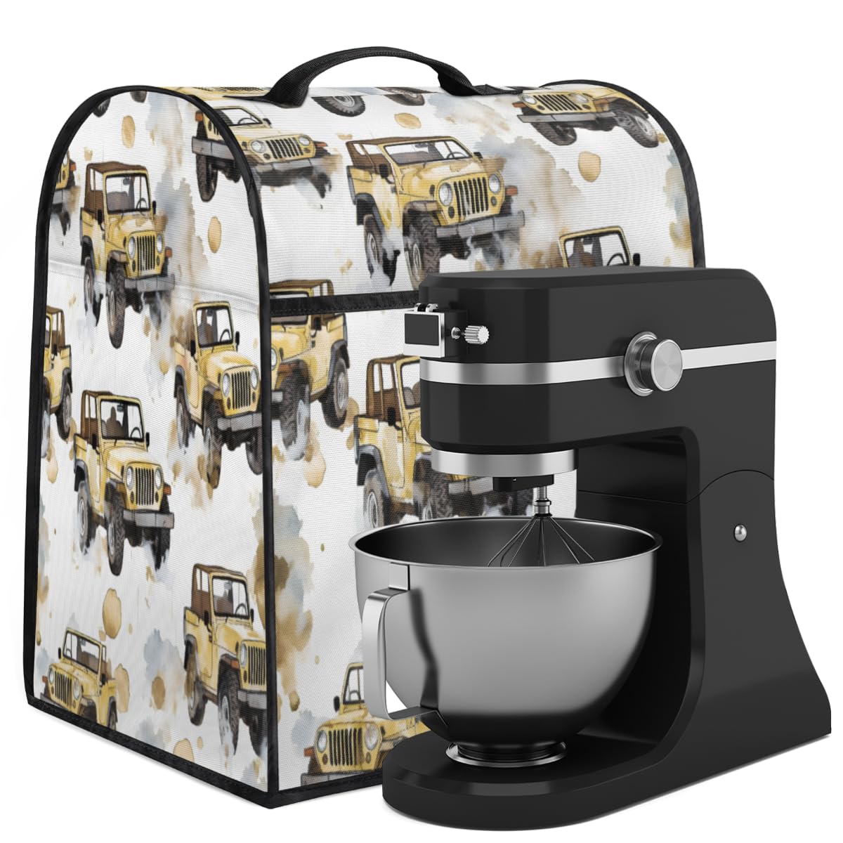 Coffee Maker Cover Watercolor Car Kitchen Appliance Covers Small Appliance Covers Blender Cover Juicer Cover Dust Covers for Kitchen Appliances with Top Handle and Pockets,Washable,B52