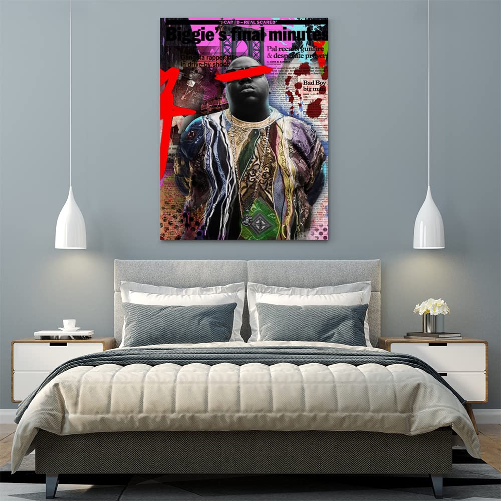 VERRE ART Wooden Framed Canvas - Wall Decor for Living Room, Bedroom, Office, Hotels, Drawing Room (45in x 60in) - Biggie Smalls