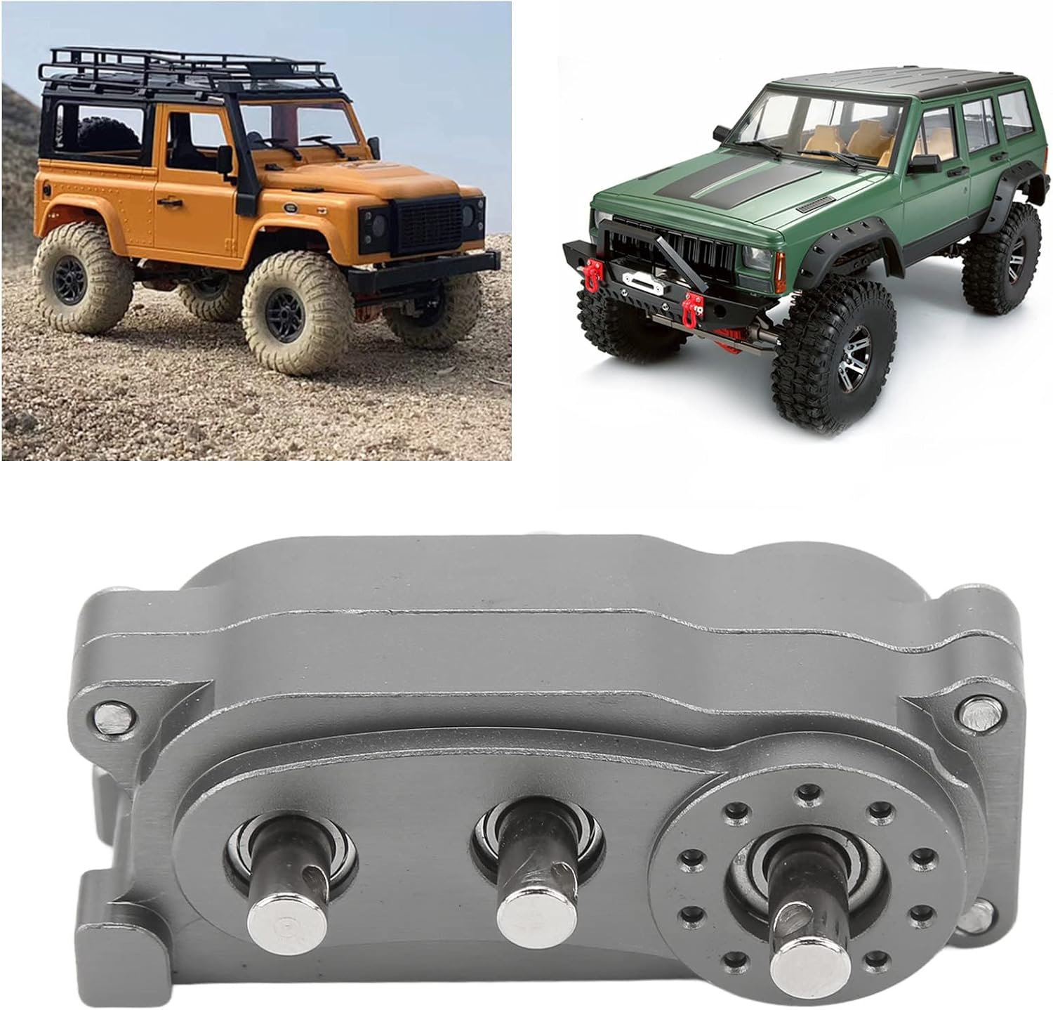 VBESTLIFE Transfer Case 313mm Wheelbase 2 Speed CNC Machined Anodised Aluminium Alloy RC Parts for Scx10 1/10 RC Car ()