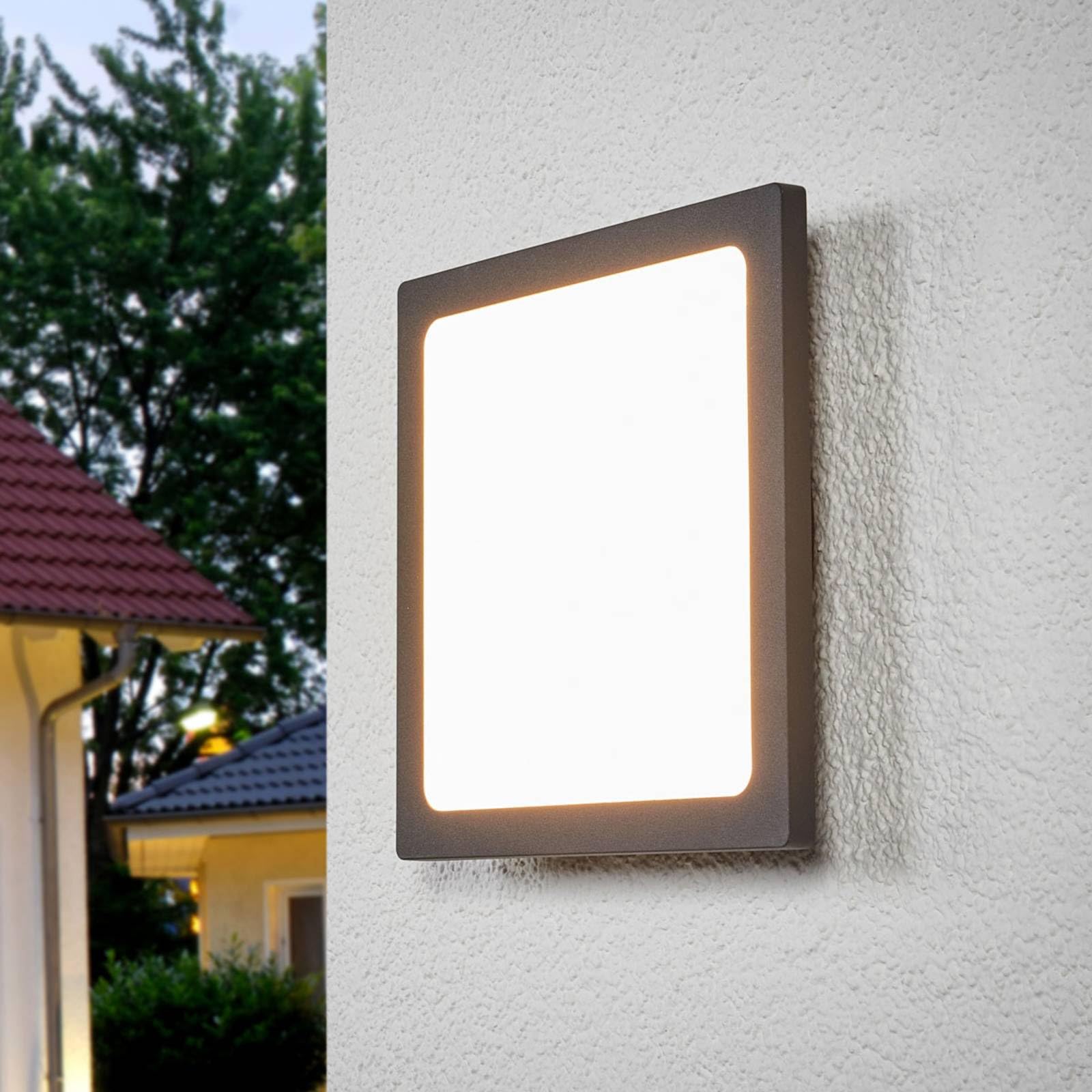 Lucande Mabella LED Deckenleuchte mit Bewegungsmelder Schwarz Aluminium Außenleuchte