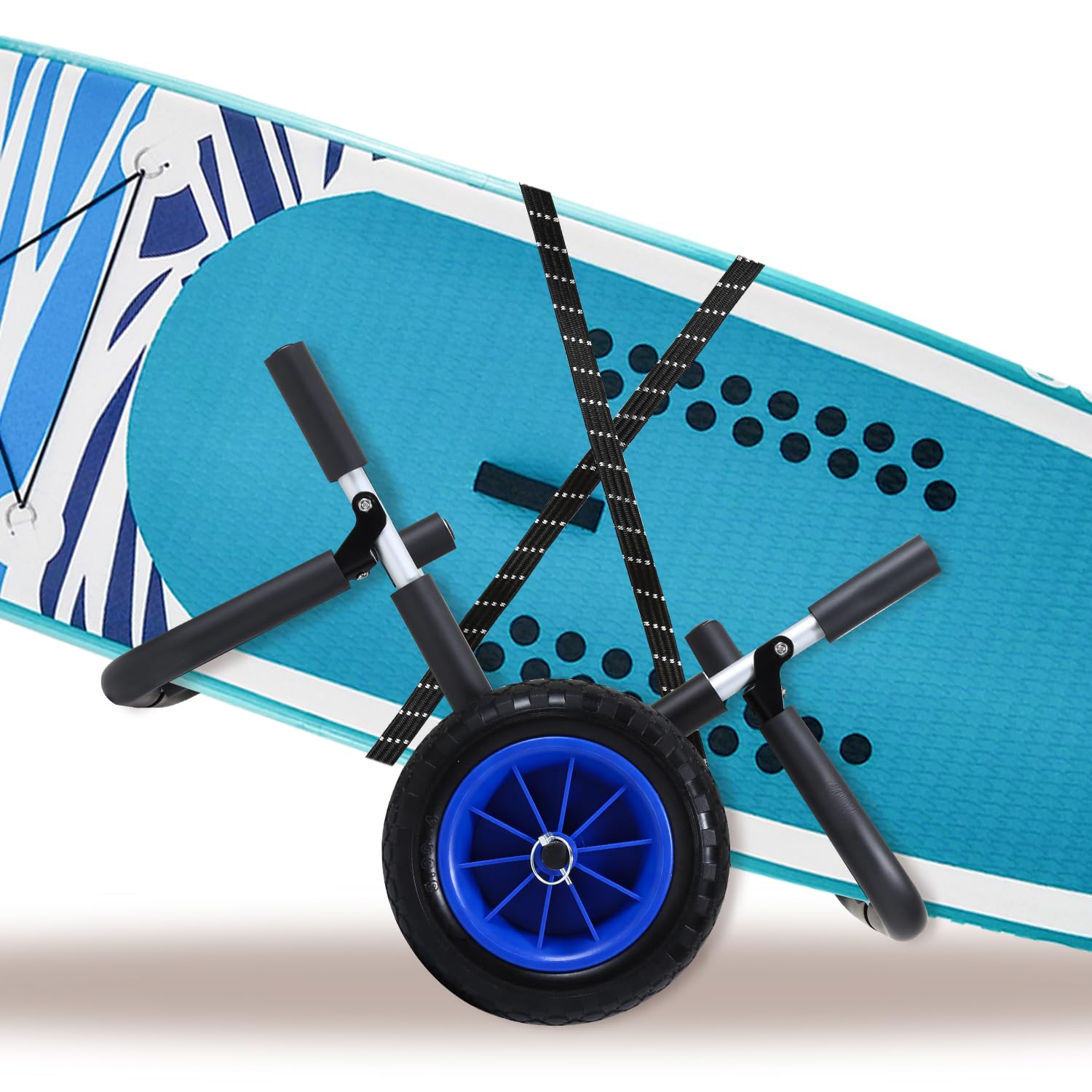 Surfwagen Surfboard Transportwagen für SUP-Board Einzel oder Doppel Stand Up Paddle Board inkl. 2 Sicherungsgurte, 59x42x54cm, Transport Kajakwagen Kanuwagen 1 Stück