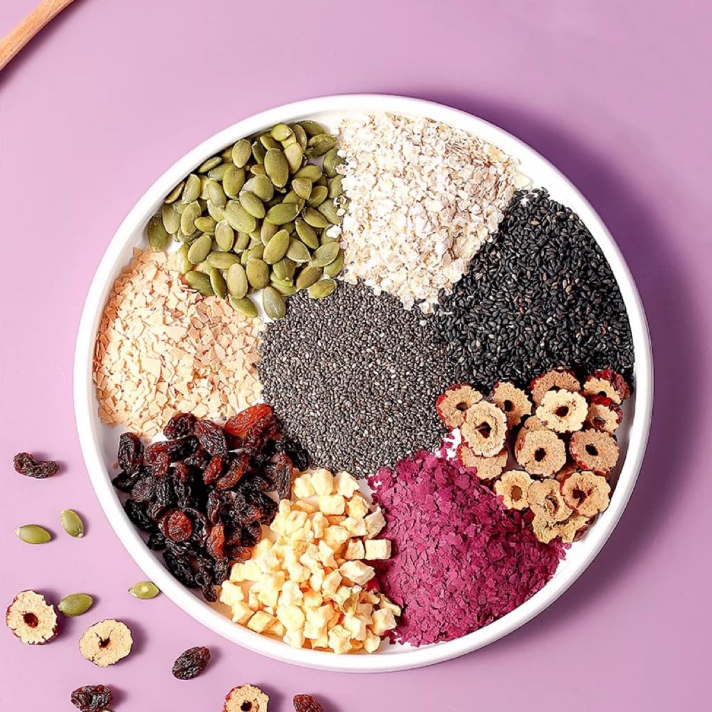 Chia Seeds Purple Sweet Potato Konjac Oatmeal Meal Replacement Porridge, Healthy High Fiber Fat Reduction Weight Loss Meal Replacement Food No Need To Cook