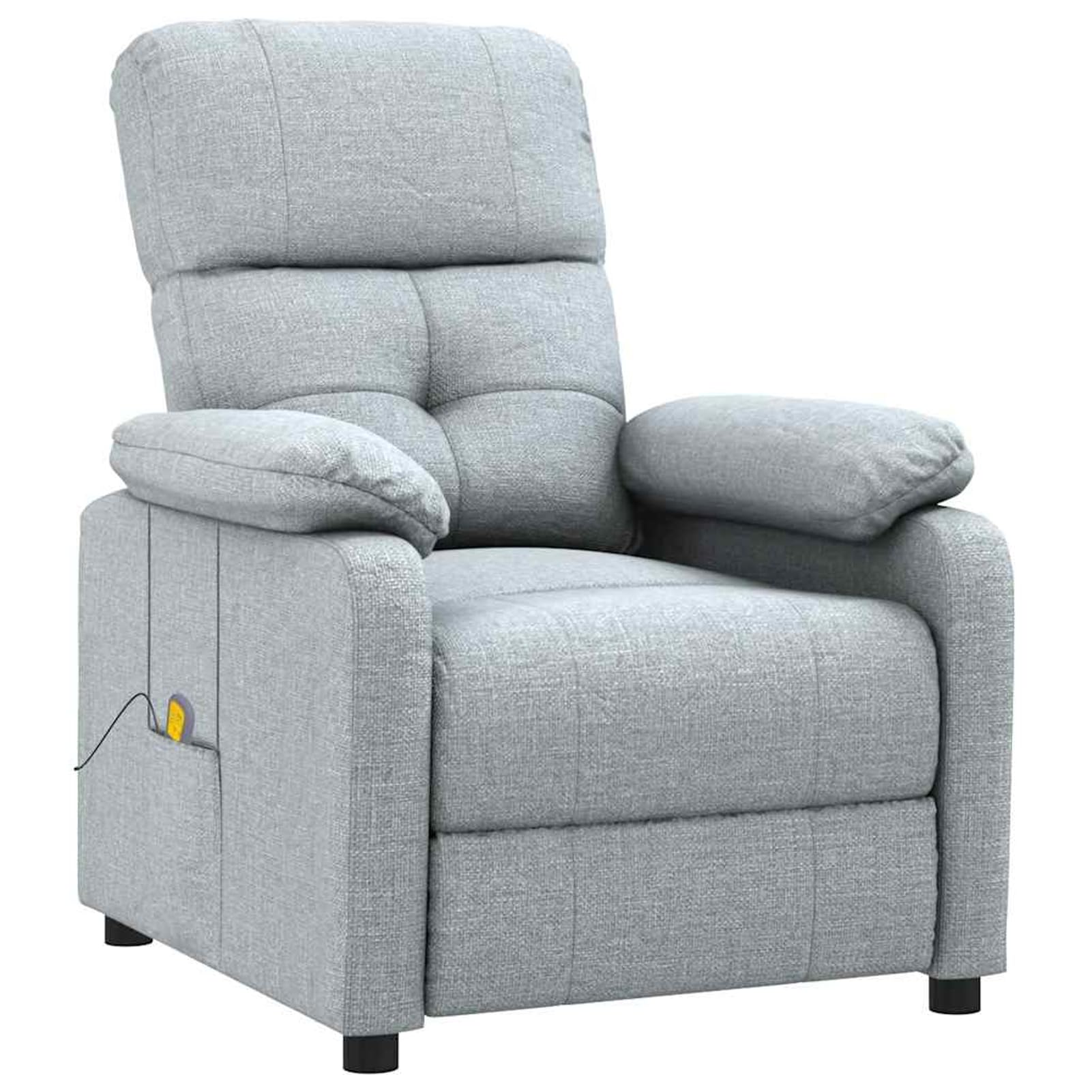 Gecheer Poltrona Massaggiante, Sedia da Massaggio, Tessuto Grigio Chiaro, Seduta Relax, Massaggio Schiena, Poltrona Relax, per Soggiorno, Camera da Letto, Home Spa