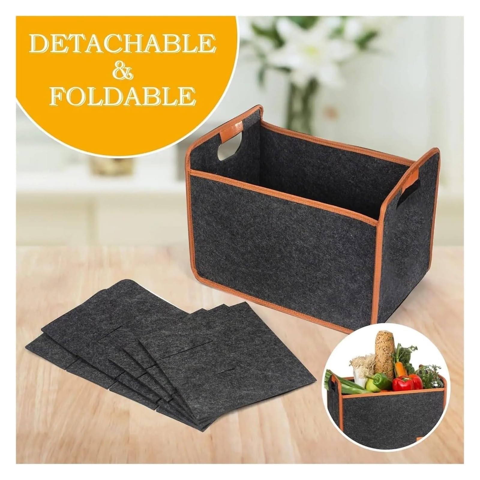 Weintasche aus Filz, 2er-Pack Filzwein for 12 Flaschen mit Trennwand und Komfortgriff