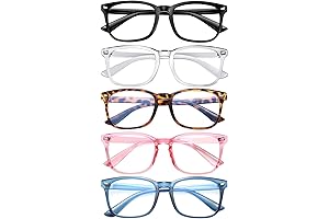 5 Pack Reading Glasses for Women Men, Blue Light Blocking Computer Readers