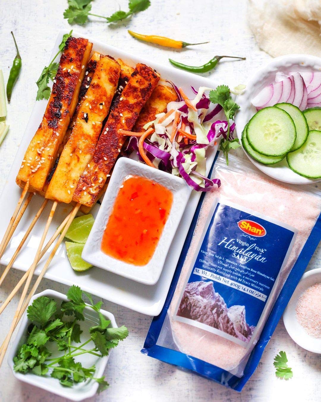 Shan Virgin Himalayan Pink Salt Fine Grain (800g) - Naturally Fortified with 84 Trace Minerals - Stand Up Pouch (Pack of 3)