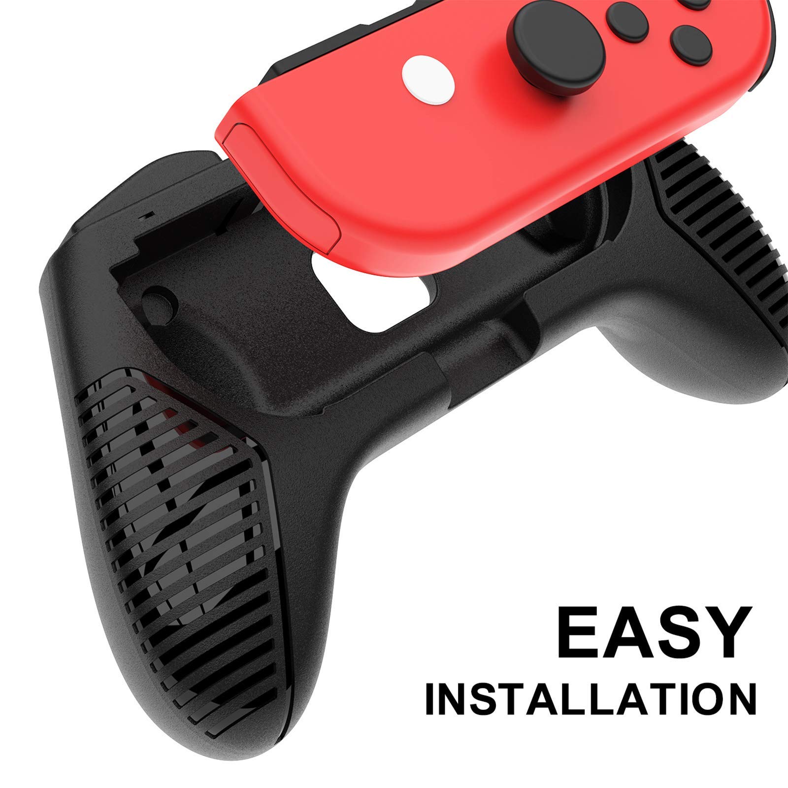 RajoNN Volanti e Impugnatura per Controller Joy-con - 4 Confezioni, Volanti per Nintendo Switch, per Mario Kart 8 Deluxe Nintendo Switch, Nero