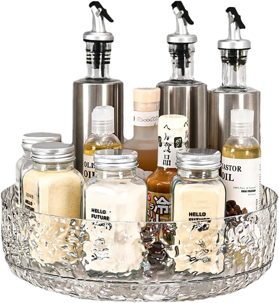 KULVGDA Lazy Susan Organizer,9 Inch Clear Plastic Lazy
