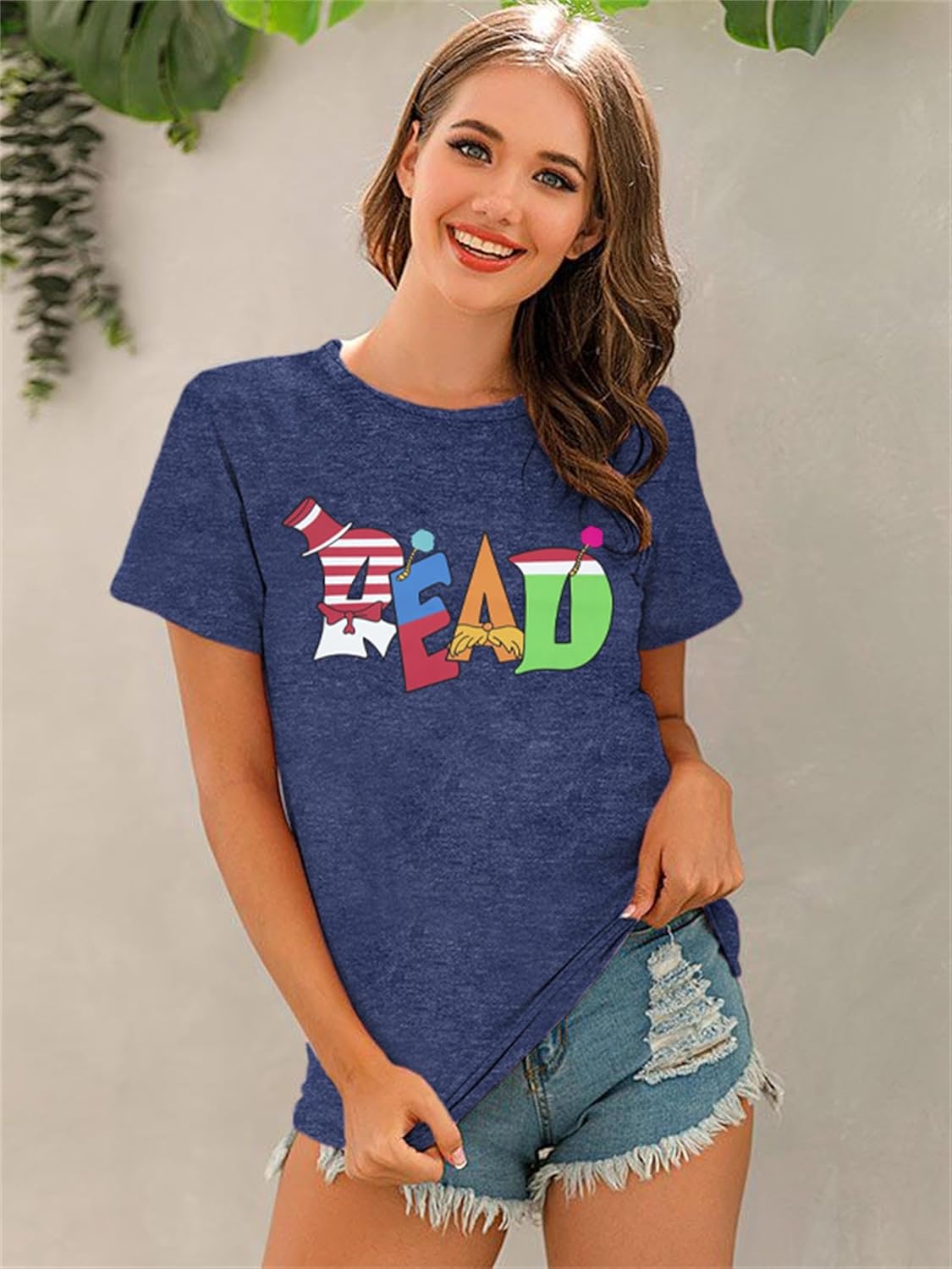 Read Shirt for Women Reading Book T Shirt Book Lover Tee Funny Teacher T-Shirt Causal Short Sleeve Tops - Image 6