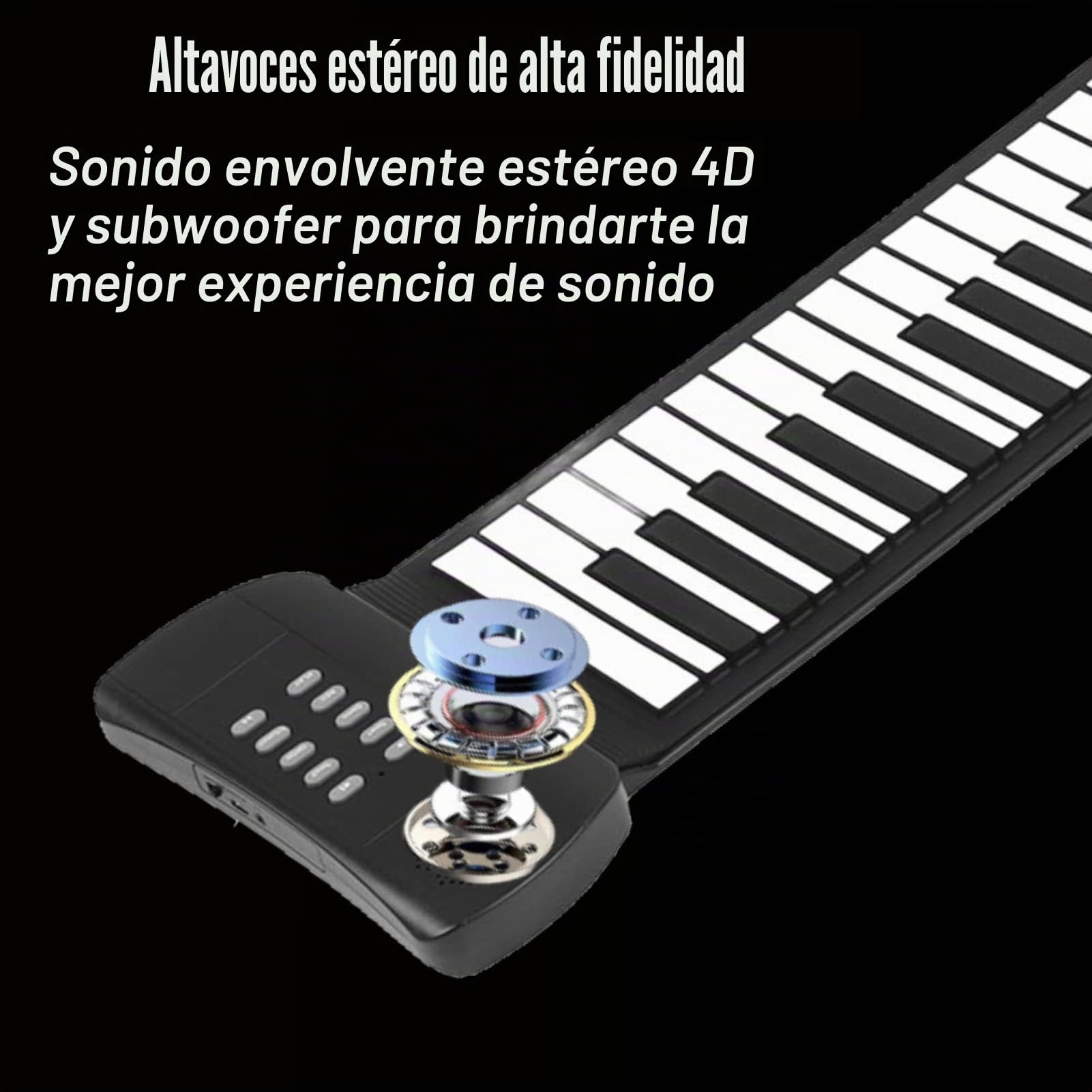 Estink Piano Enrollable de 61 Teclas, Piano Enrollable Manual Recargable Portátil con Pantalla LED, Salida Midi, 16 Voces, Grabación, Acorde, Sostenido, Trémolo, con Conector para Auriculares(PM61)