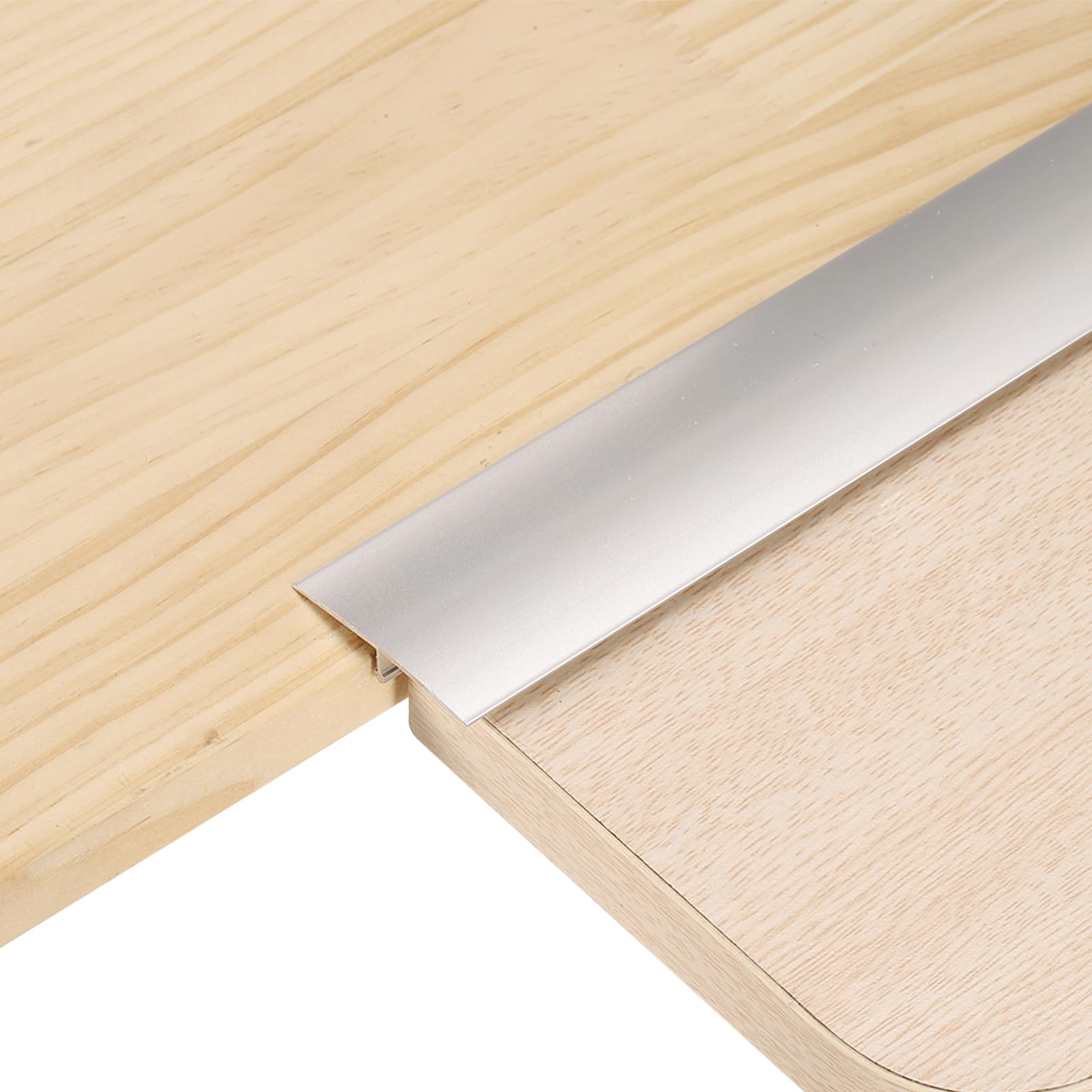 sourcing map 4Pcs 2.9ft x 1.57" T Molding Floor Transition Strips, Aluminium Alloy Vinyl Flooring Gap Trim for Joining Laminate Planks Tiles Floor Gaps, Silver