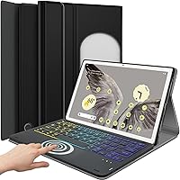 Vista 1 de Funda de teclado retroiluminada con panel táctil para tableta Google Pixel de 11 pulgadas 2023, teclado inalámbrico desmontable de 3 zonas con funda