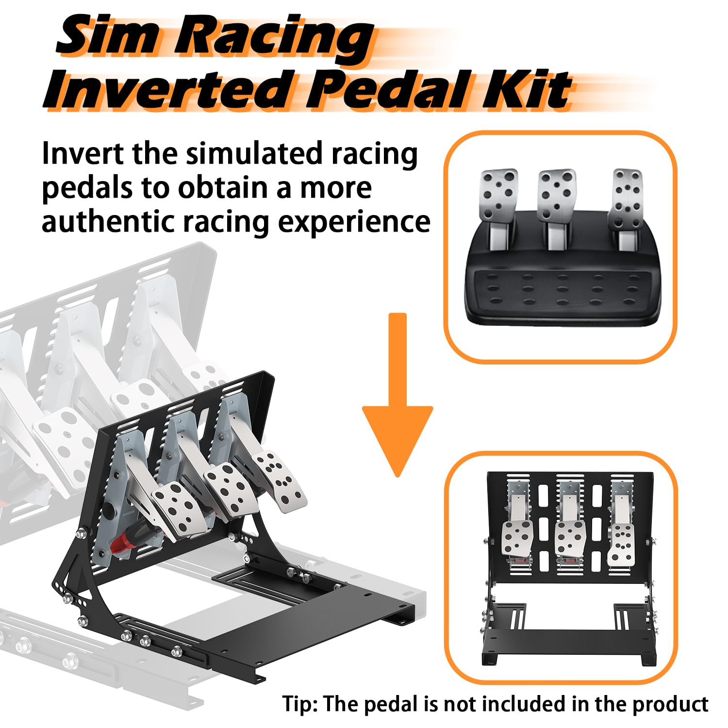 Sim Racing Kit Pedali Invertiti - Adatto per Logitech G PRO/G923/G920/G29/G27/G25 (Non include pedali Logitech)