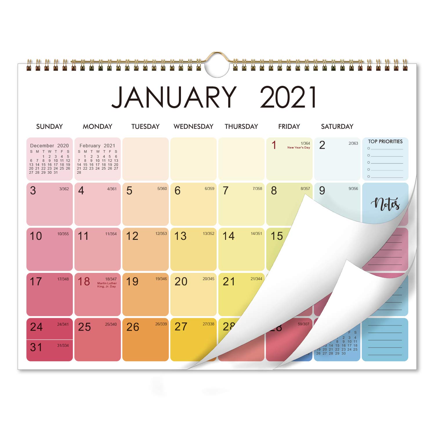 2021 Calendar Monthly Wall Calendar 2021 With Thick Paper 15 X 11 5 Jan 2021 Dec 2021 Twin Wire Binding Blank Blocks With Julian Dates Hanging Loop Perfect For Organizing Amazon Co Uk Office Products