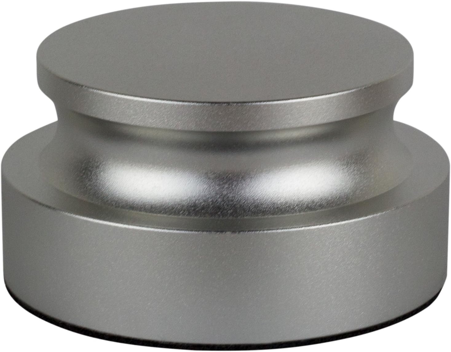 Record Weight Stabilizer - Aluminum Turntable Clamp (Black) by DJGEARIX - Premium Audiophile Grade Vinyl Vibration Reducer for Audio Performance with Soft Base Pad (Silver)