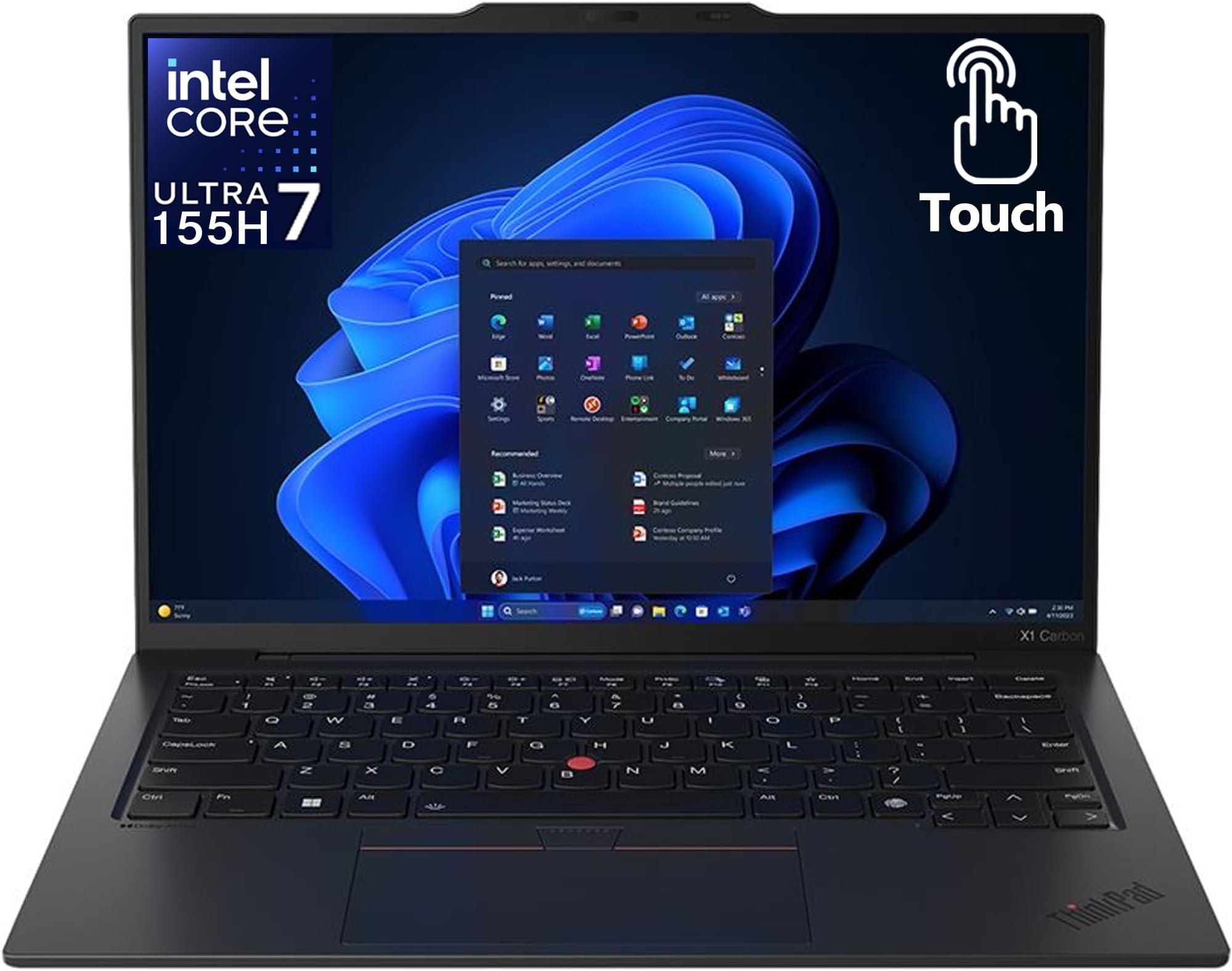 Gen 12 ThinkPad X1 Carbon Laptop with Intel Ultra 7 155H Processor, 14" WUXGA 100% sRGB Touchscreen, 32GB DDR5 RAM, 1TB Gen4 Performance SSD, FHD+ IR+ RGB Camera, and Windows 11 Pro