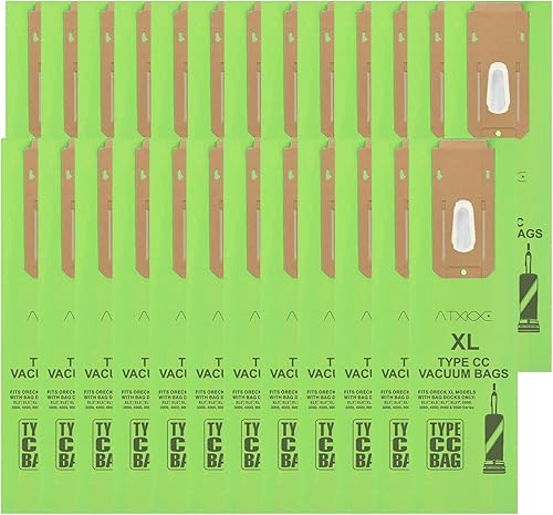 Paquete de 25 bolsas de aspiradora aptas para bolsas de aspiradora tipo Oreck CC, se adaptan a todas las aspiradoras verticales Oreck XL