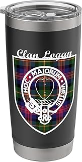 Logan surname last name Scottish Clan tartan badge crest Stainless Steel Insulated Tumbler