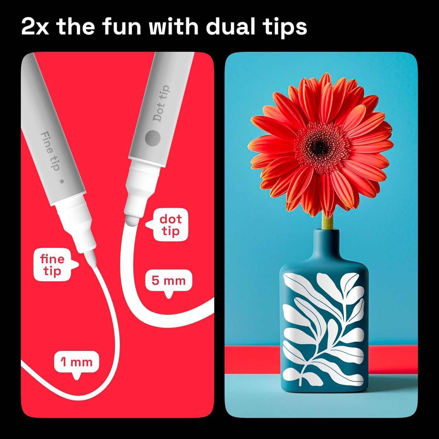 ARTISTRO White Paint Markers - Dual Tip Pens -4