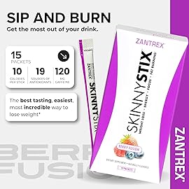 SkinnyStix Berry Fusion GLP-1 Support Powder Energy Drink, Metabolic Support, Appetite Control, Natural Energy Boost | 15 Single-Serving Packets