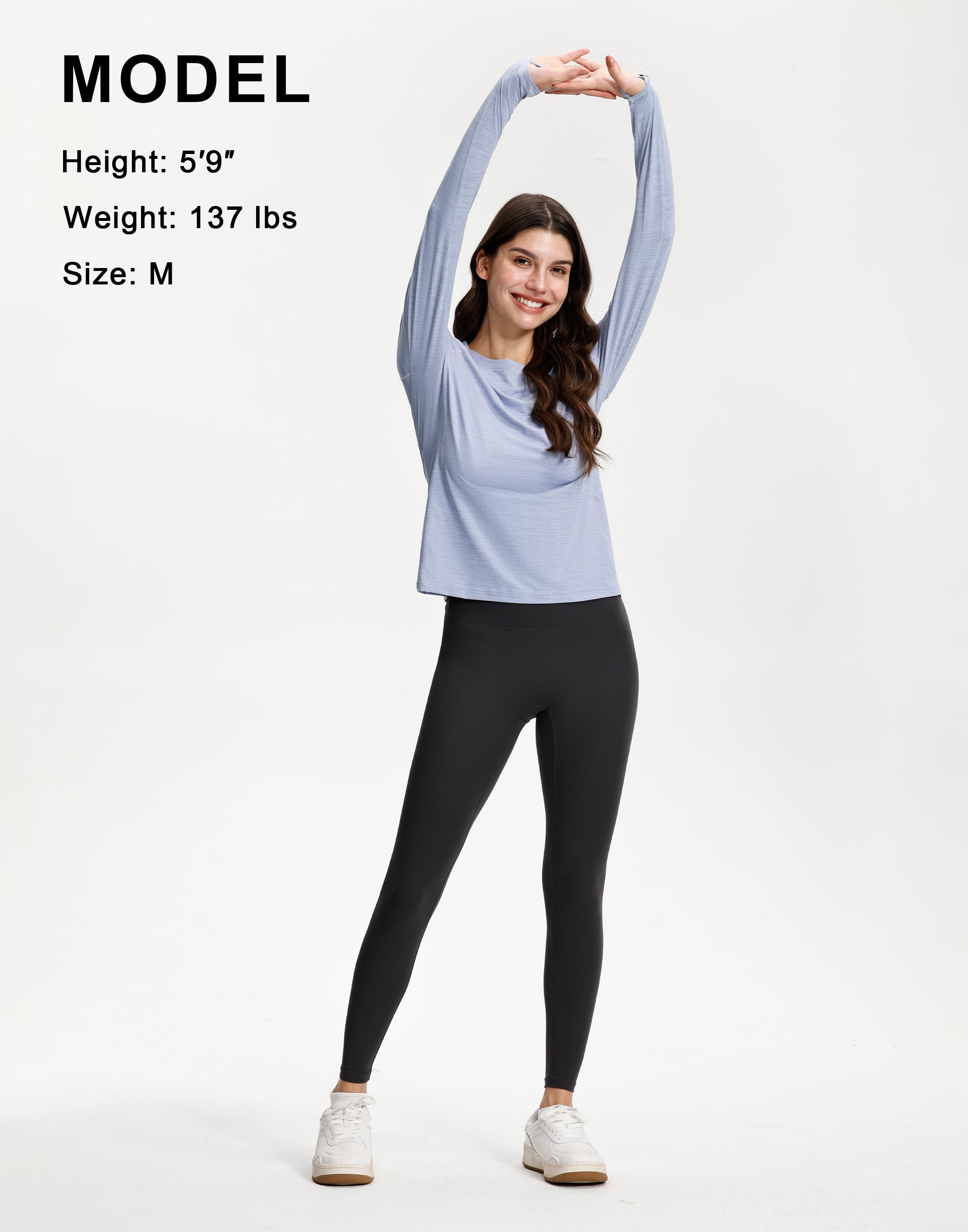 Pioneer Camp Maglia da allenamento leggera a maniche lunghe da donna, ad asciugatura rapida, da corsa, atletica, strato di base traspirante