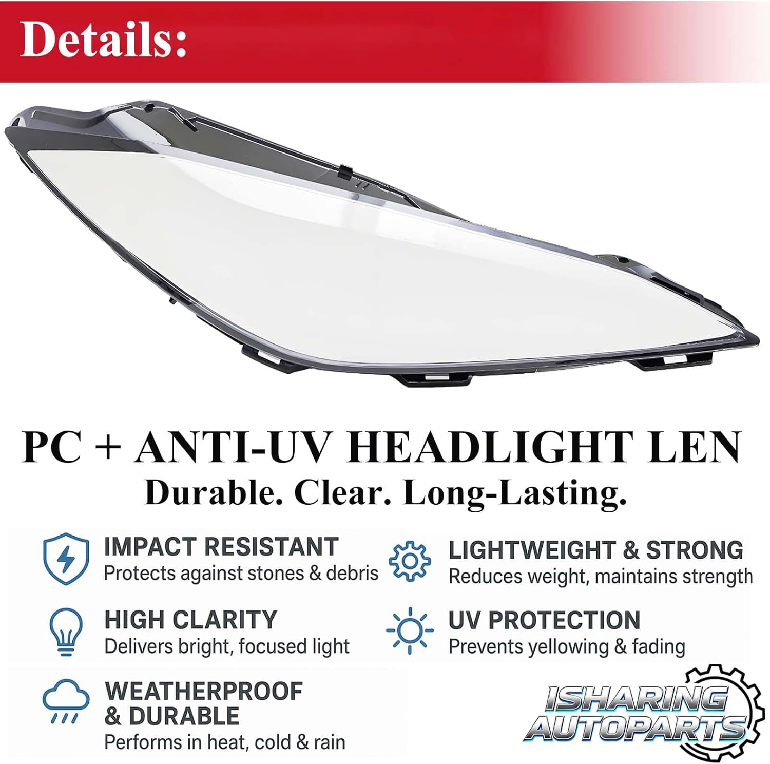 Headlight Clear Len Compatible with 2020-2025 Corvette C8 Head Lamp Cover Shell Passenger Right Side