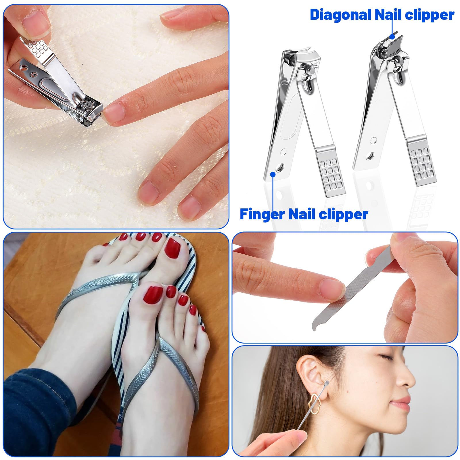 Zestaw podróżny do manicure, obcinacz do paznokci, pedicure, profesjonalne narzędzia do pielęgnacji paznokci, ze stali nierdzewnej, z przenośnym etui podróżnym, prezenty dla matki ojca (czarny)