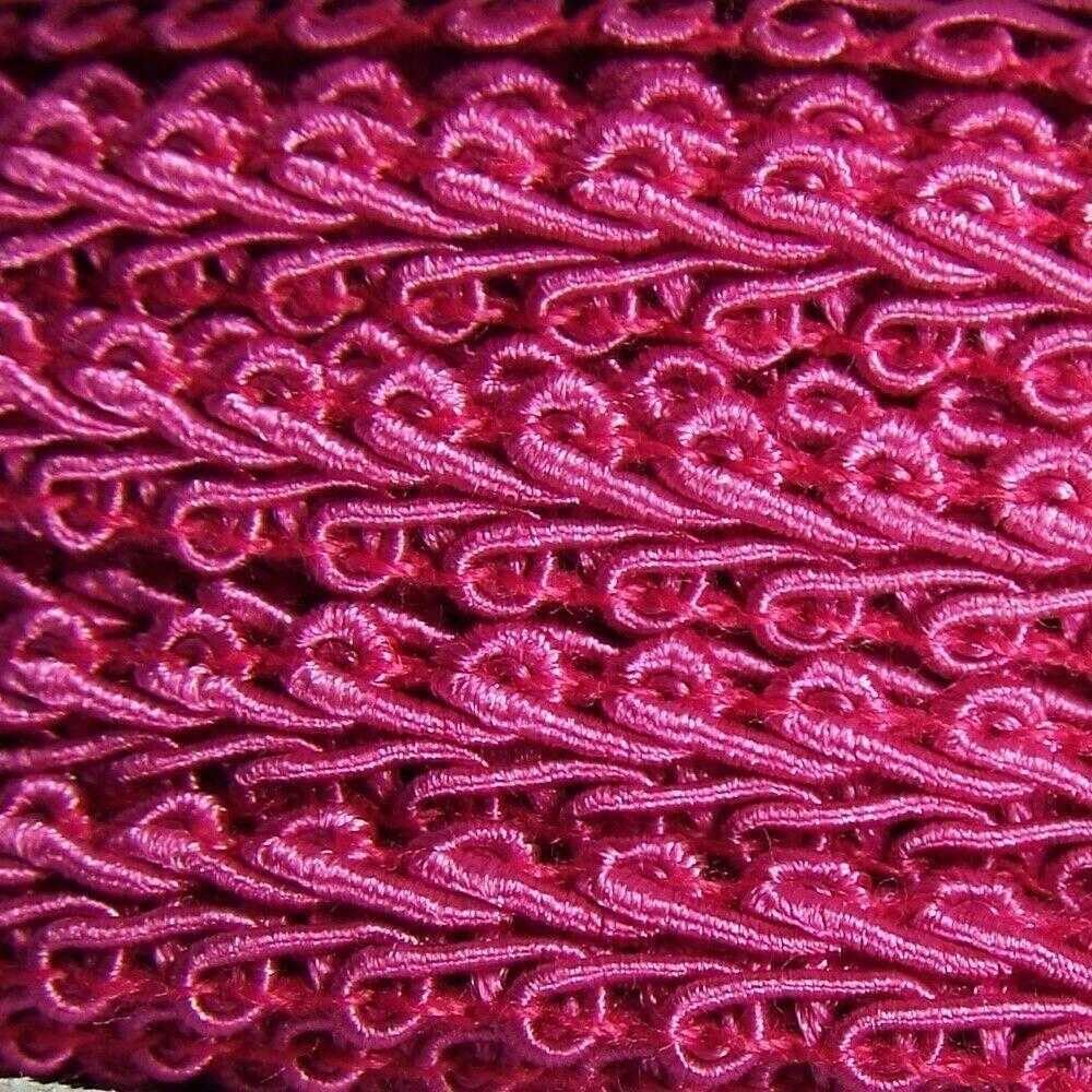 41 Colour 6mm Double Scroll Braid Dress Costume Upholstery Buy 1 2 4m 612D, 078 Cerise Pink, 2 Metres