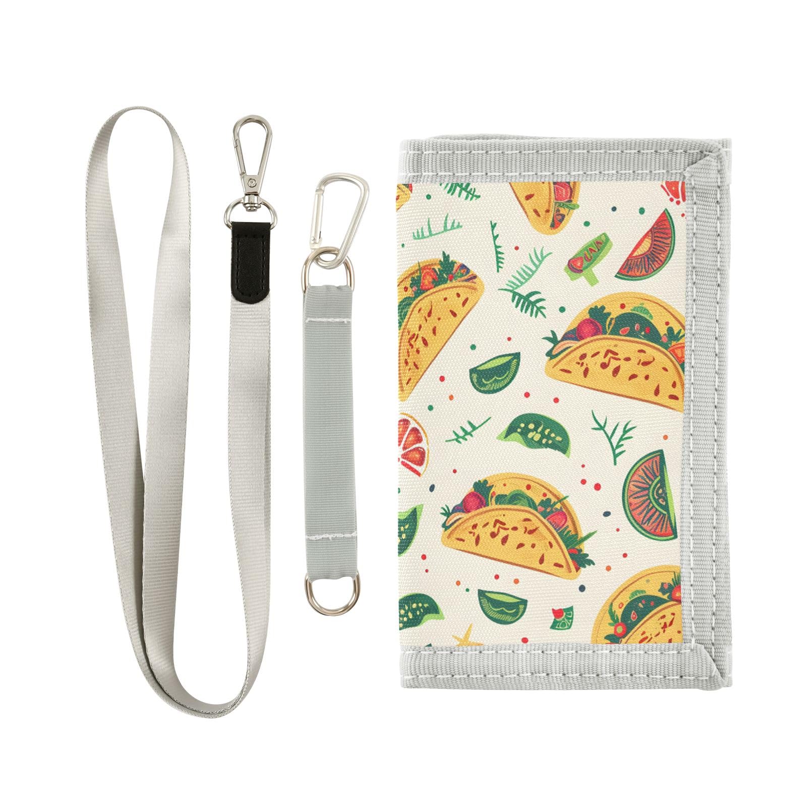 ALAZA Kids Wallets for Boys Girls Toddler Trifold Wallet Children Small Tacos Mexico Food with Zipper Coin Pocket