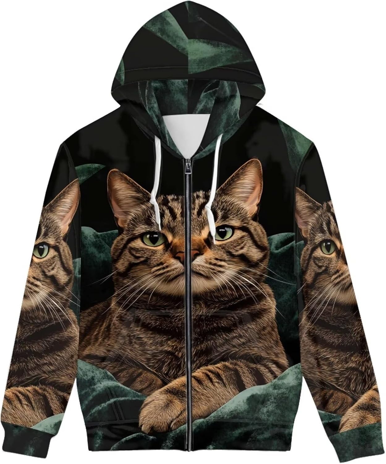 Amzbeauty Men's Fashion Hooded with Zipper Front Stylish Casual Wear Durable Cotton Blend
