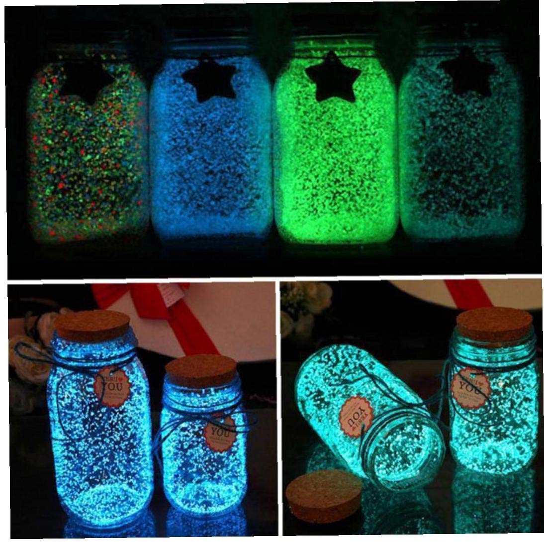4pcs Phosphorescent Poisson Aquarium Maison Jardin Décoratif Foncé Sable Gravier (différentes Couleurs)