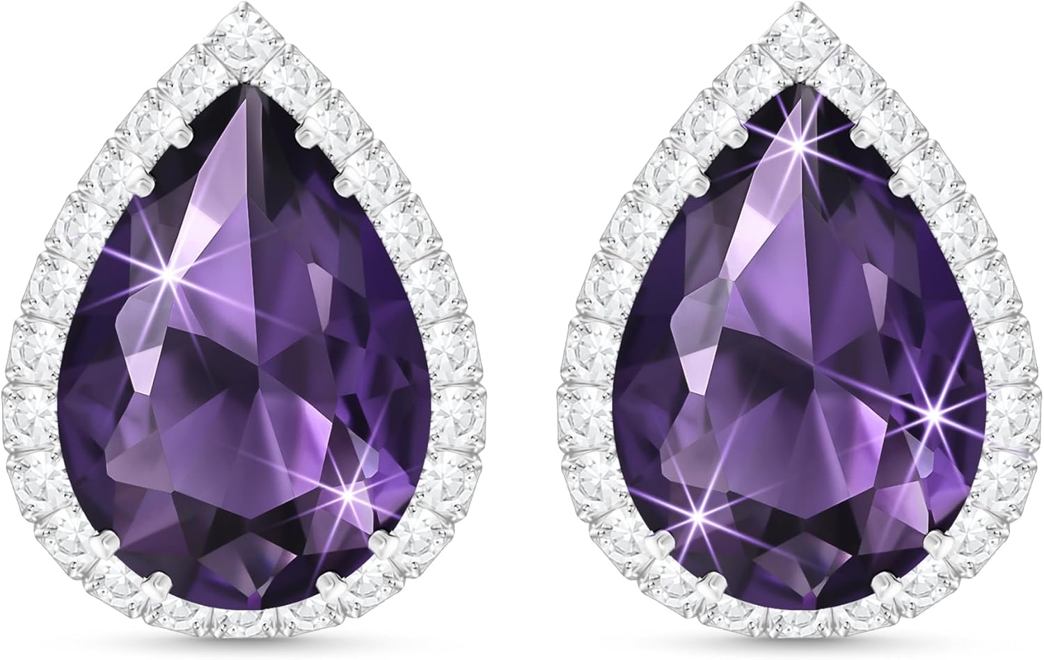 Linawe Women Stud Earrings, Teardrop Diamond Moissanite Cubic Zirconia Earrings Studs Rhinestone Jewelry Gold/Silver/Rose Gold