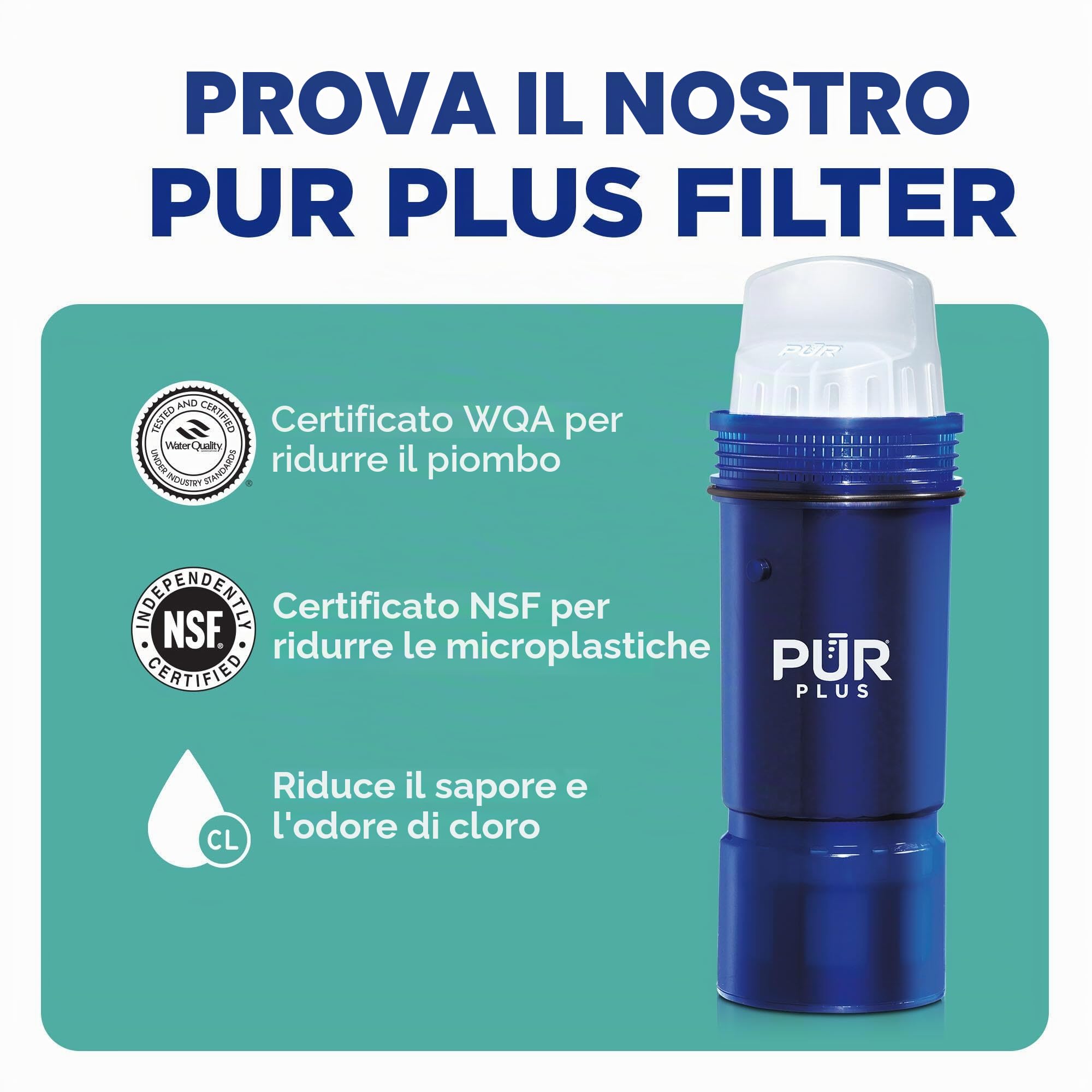 PUR - Filtro di ricambio originale per sistema di filtraggio dell'acqua in brocca