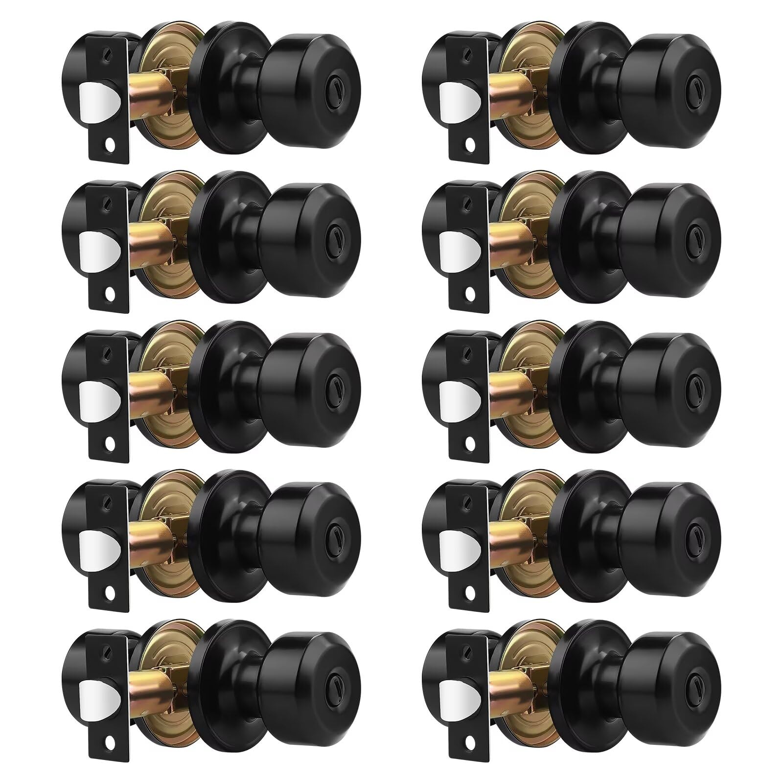Bouton de porte de luxe Probrico noir mat pour lit et baignoire