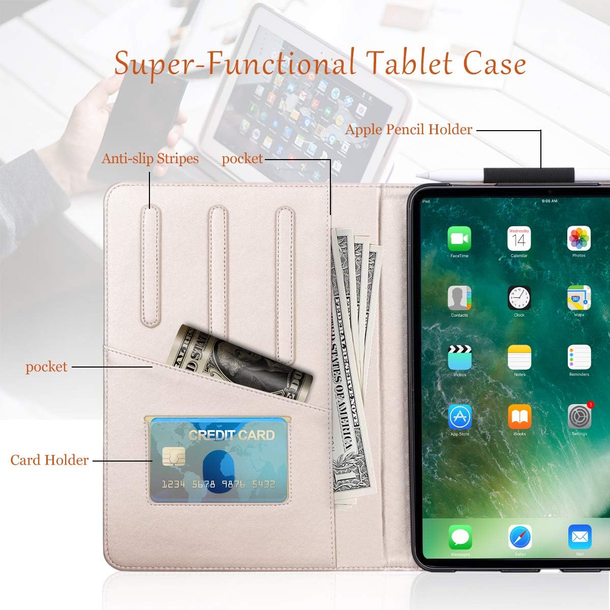 🛒 Flаѕh Sаlе Toplive iPad Pro 12.9 Case (2018),[Support Apple Pencil Charging] Leather Stand Folio Cover for iPad Pro 12.9 3rd Generation with Auto Sleep Wake Function and Multiple Viewing Angles Mermaid Black